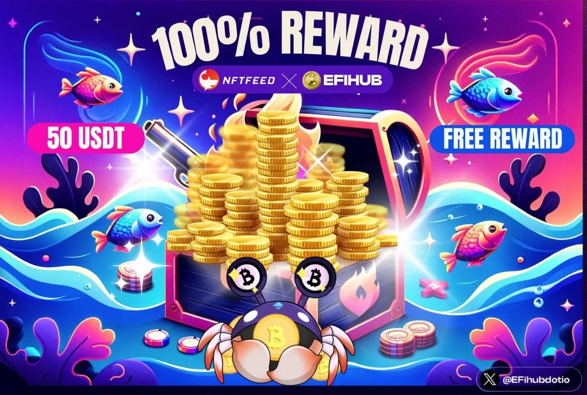 50 USDT + 100% FREE Rewards with @EFihubdotio 🚀 Join NFTFeed x EFIHUB for 🔥 🔥50 USDT BONUS REWARD 🔥Daily Chest for Everyday Reward: app.galxe.com/quest/NFTFeed/… 🌟Benefits of Claiming Daily Chest: Every 8 hours REWARD with 💥EFIH Tokens 💸 Earn up to 10,800 EFIH The primary