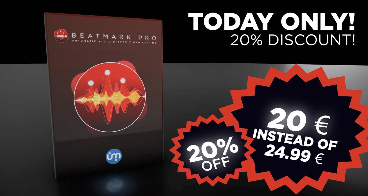 ulti_media's tweet photo. Today only: BeatMark Pro for €19.99 instead of €24.99!
Hurry: it only applies until midnight!
https://t.co/dXOqIxsnqa

#FCP #FCPX #FinalCutPro https://t.co/fgEMjBve6g