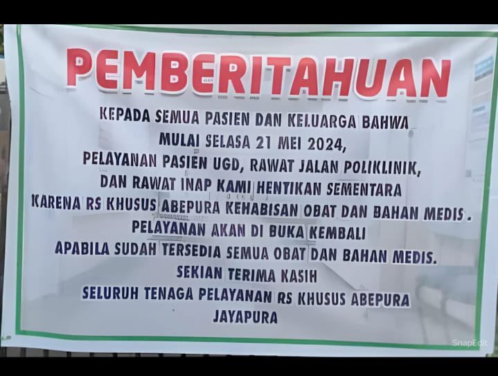 VeronicaKoman's tweet photo. On the same day Indonesia offered @elonmusk to build a rocket launch pad in West Papua, the main hospital in West Papua announced temporary shutdown due to running out of medicines. https://t.co/EFB7qRicCk
