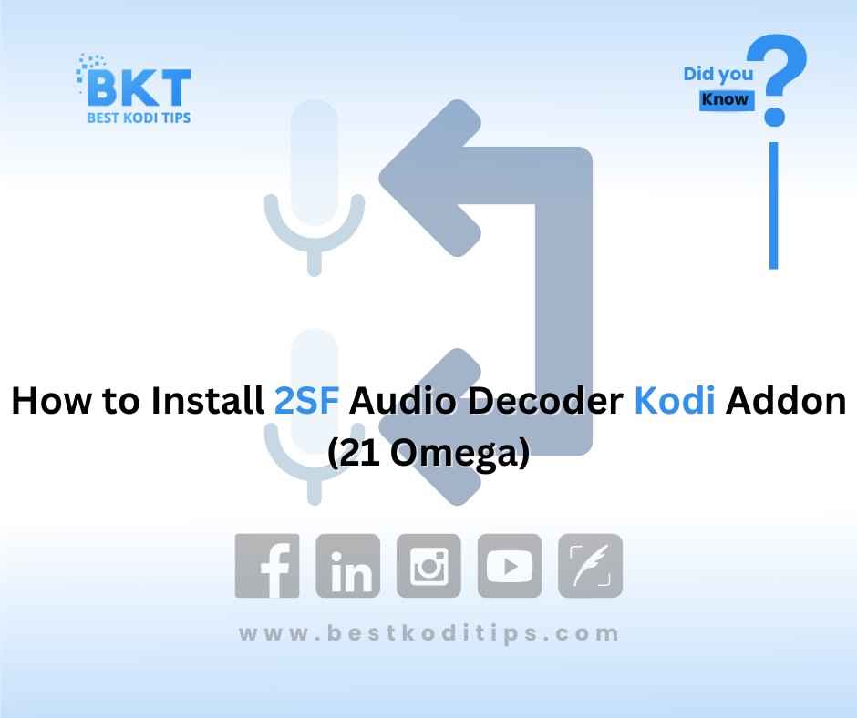 bestkoditips's tweet image. How to Install 2SF Audio Decoder Kodi Addon (21 Omega)
#howto #2sf #AudioDecoder #kodiaddon #bestkoditips #blog #bkt #iawx
bit.ly/4dMSSRJ