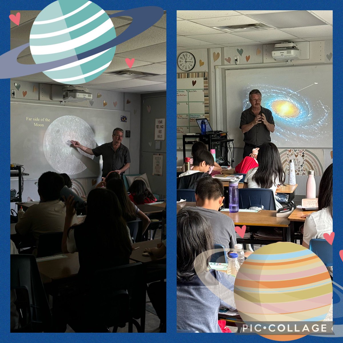 Ms_C_Greco's tweet photo. Yesterday we had the pleasure of having Astronomer Brian speak to us about our magnificence universe! We were captivated by his knowledge and stories! 🪐🔭☄️🛰️. @YCDSB @CAD_ycdsb @sjnpace @sjnycdsb https://t.co/eQFqL0vIiB