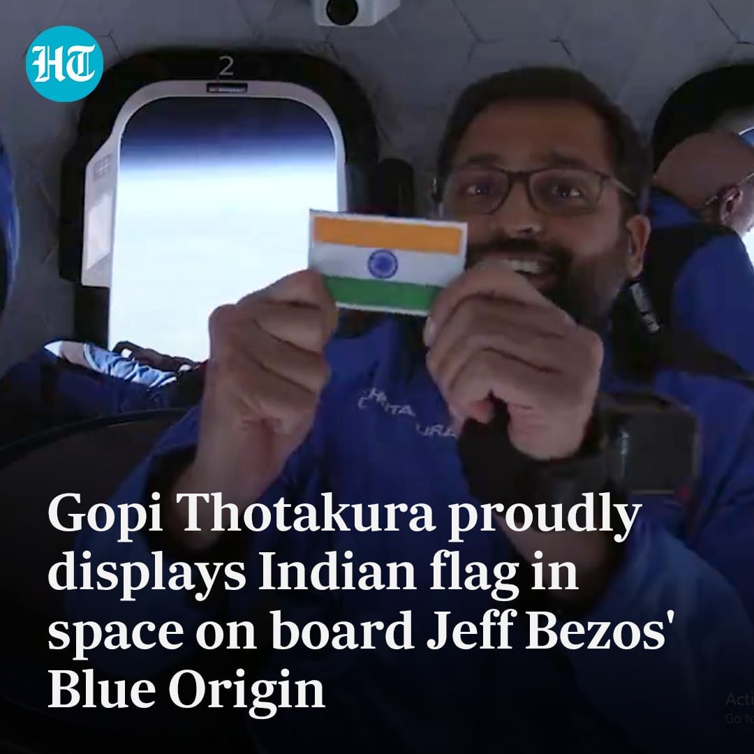 #ItsViral | #GopiThotakura the first Indian space tourist and the second Indian to venture into space. The Andhra-born aviator undertook Jeff Bezos' #BlueOrigin mission. Read more: hindustantimes.com/trending/gopi-…
