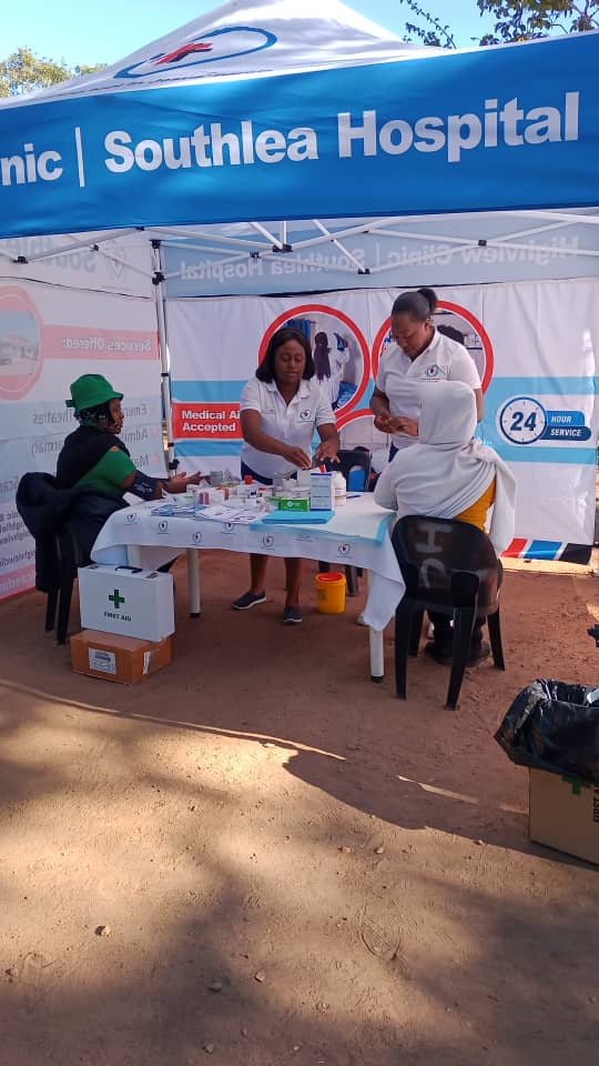 Our medical services personnel offering free health check ups at the Seventh Day Adventist Women's Ministries Conference at Glen City in Harare.