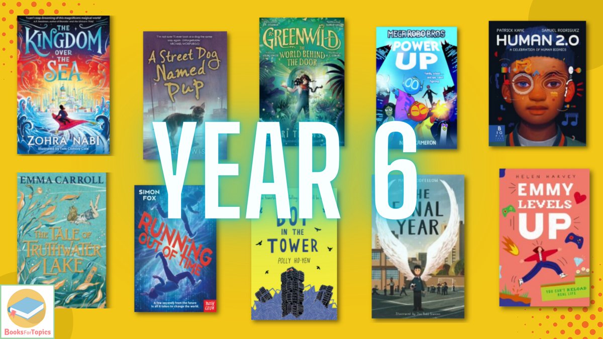 🤓We love the power of a well-chosen Year 6 book!

🙌To help you choose, we've curated a list of 50 books for encouraging reading for pleasure in Y6: booksfortopics.com/booklists/reco…

👀Look out for hidden kingdoms, thunder lizards, clocks striking 13 and the scariest school trip ever...
