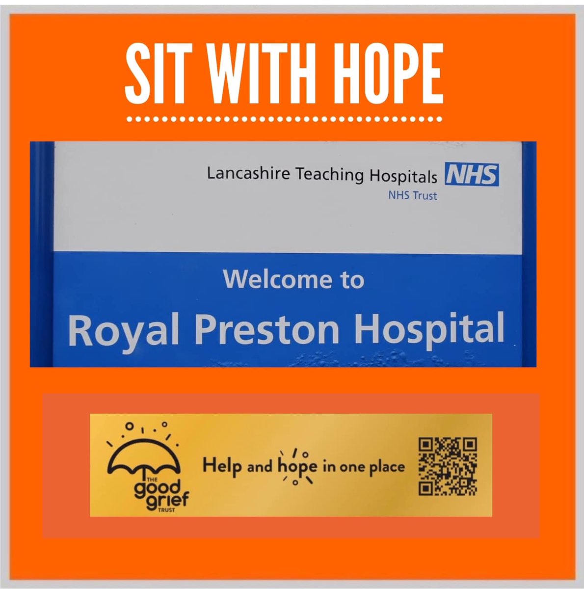 This week we are thrilled to see another #NHS Trust joined our #SitWithHope campaign. Thankyou Lancashire Teaching Hospitals NHS Foundation Trust @LancsHospitals for supporting this national initiative and pledging 25 plaques to be installed on benches and seats across your