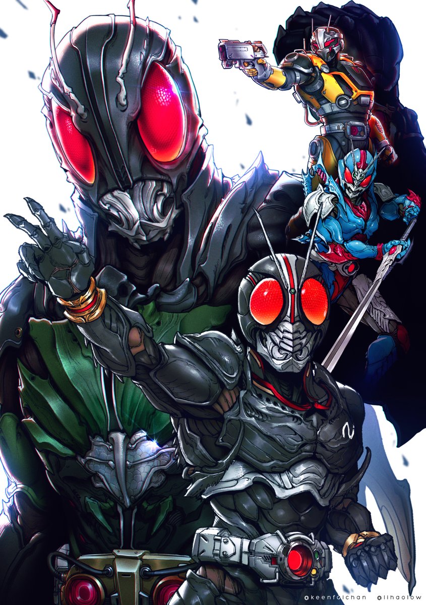 lihaolow's tweet image. 感謝輝哥帶著我飛著畫我童年最帥的假面騎士, Black RX 畫RX時找回以前的片段來看，還是很帥啊。  

假面騎士BLACK 和生化騎士Bio Rider - @fai_keen
排版設計 和 總色調 - @fai_keen

#仮面ライダー #仮面ライダーblack #仮面ライダーblackrx #kamenriderblack #kamenriderblackrx #tokusatsu