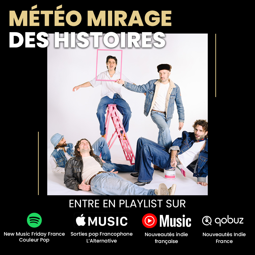 #MeteoMirage entrent dans de nombreuses playlist sur <a href="/spotifyfrance/">Spotify France</a>  <a href="/AppleMusic/">Apple Music</a>  <a href="/youtubemusic/">YouTube Music</a>  et @qobuzfrance avec leur nouveau titre « Des Histoires »