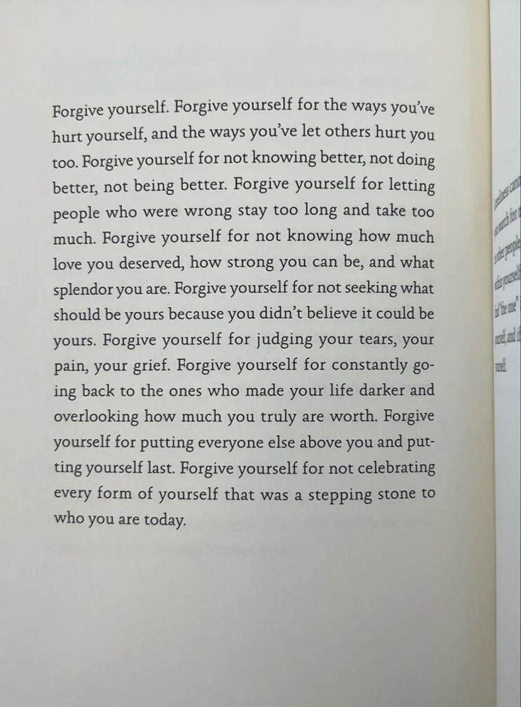 Forgive yourself....