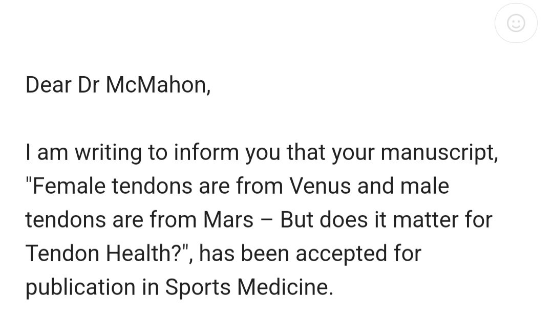 Excited that our paper had been accepted in @SportsMedicineJ a 5-year collaboration with the brilliant @ProfJillCook. Lots of twists and turns but we got there eventually 😂 We look at the differences in male and female tendons at what it may (or may not) mean for tendon health