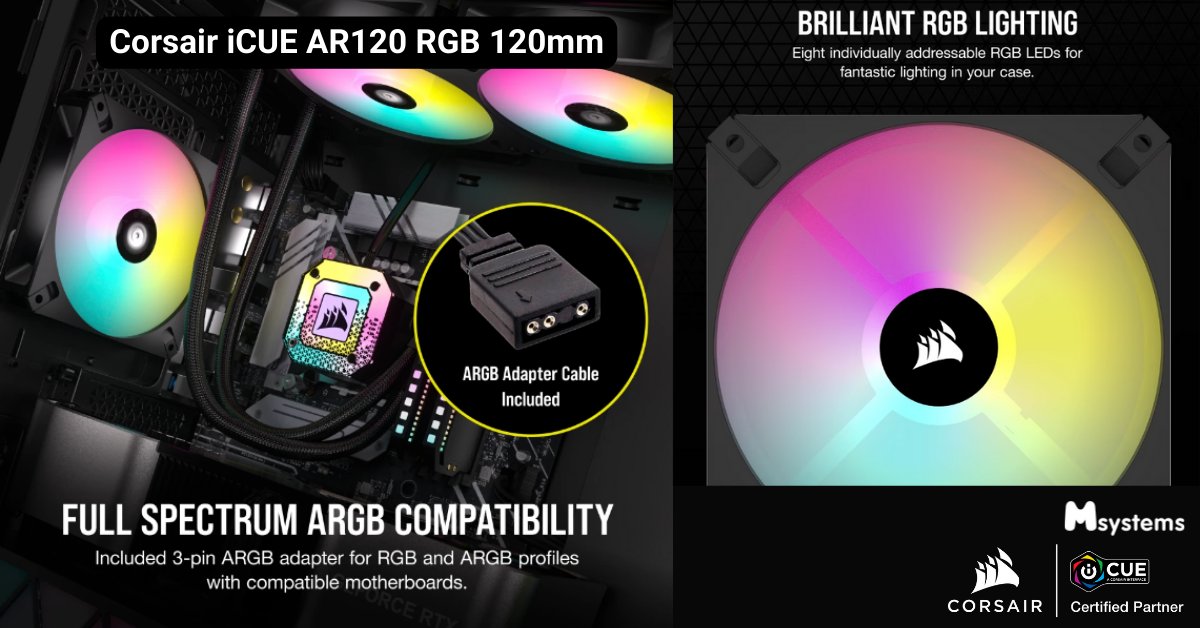 Msystems_Greece's tweet photo. 🌈To #CORSAIR iCUE AR120 Digital RGB 120mm PWM Fan προσφέρει ισχυρή ροή αέρα και καταπληκτικό φωτισμό RGB αναβαθμίζοντας το PC Build σου!
Bρες το εδώ⬇
https://t.co/8CK440WpHS
#gamingsetup #pcbuild #TheOriginalComputerStore #msystems #msystems_greece https://t.co/UvxjjCgZhU