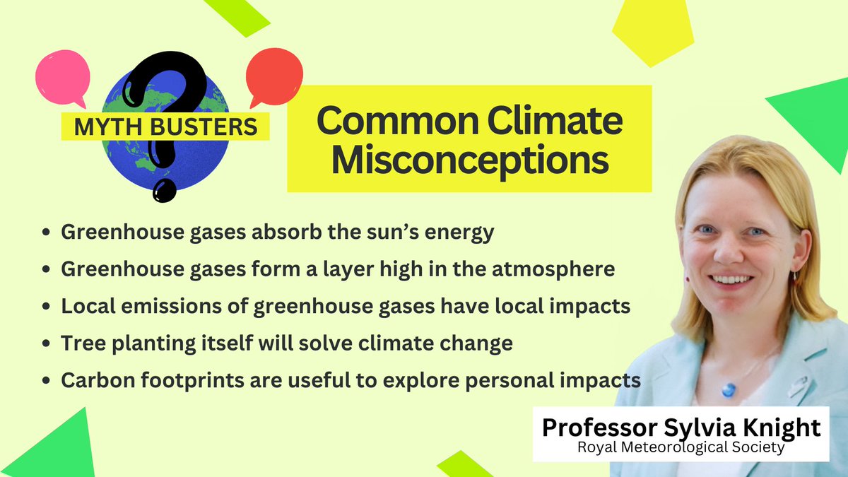 Myth Busters - Common Climate Misconceptions from Professor Sylvia Knight @RMetS @RMetS_MetLink Understand why they're misconceptions by watching this video youtu.be/FVXWlu2OfOw #climateineducation #educationforsustainability