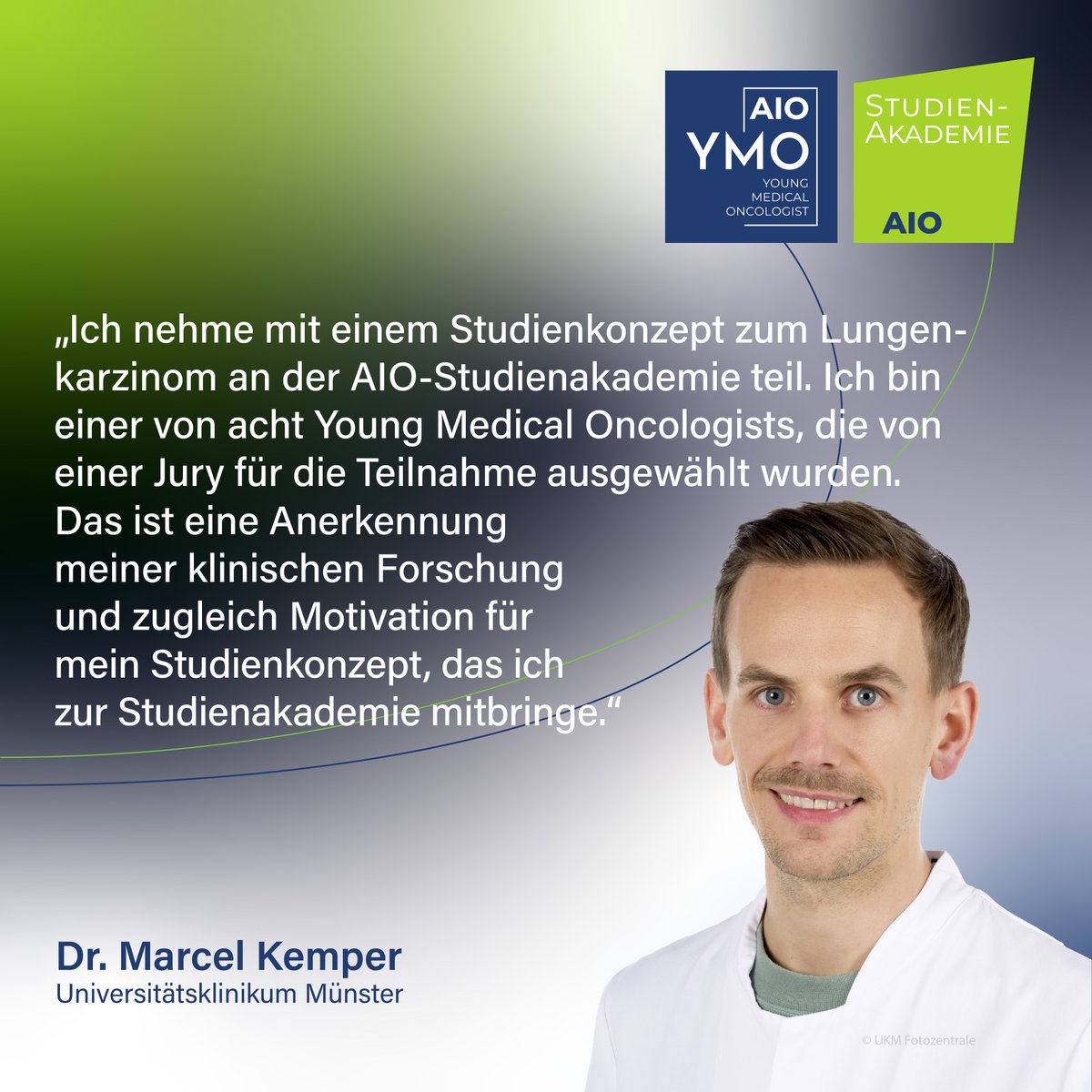 Er wird mit einer Studienidee zum #Lungenkarzinom vom 21.-26.6. in Berlin sein 👉Dr. Marcel Kemper vom @UK_Muenster. Die #AIO_Studienakademie  fördert individuell und maßgeschneidert den forschenden Nachwuchs in der #Onkologie.
#1von8
@ViktorGruenwald
@ReinacherAnke
@heinrich_kat