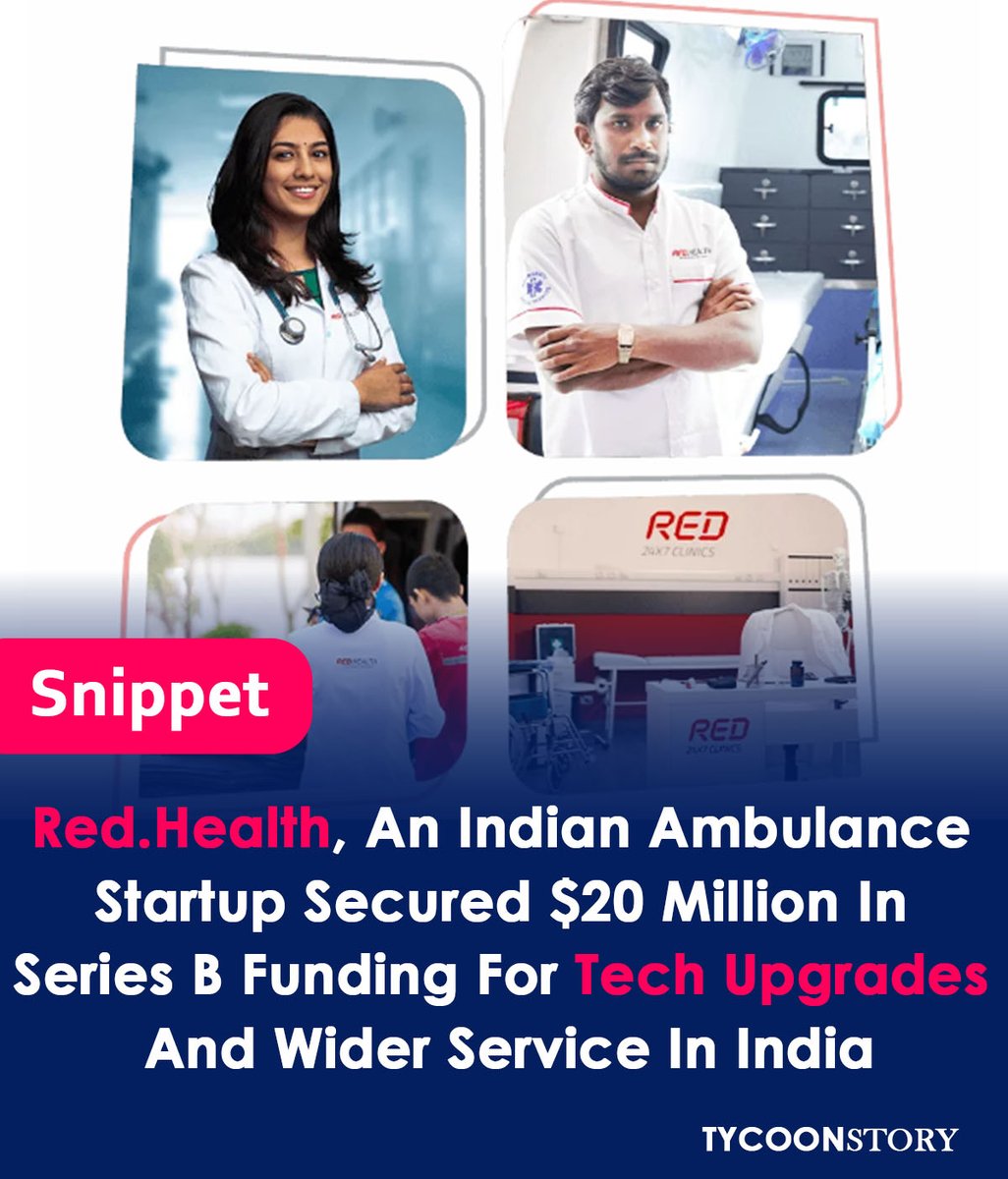 Red.Health Bounces Back with $20 Million Series B Funding
#RedHealth #HealthTech #EmergencyResponse #FundingBoost #India #AI #Ambulance #healthcare #SubscriptionHealthcare #GrowthGoals #emergencyservices @theredhealth @singhofstanplus 
tycoonstory.com