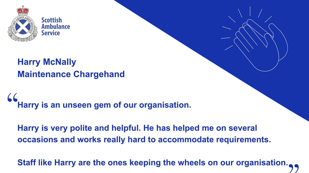 Here is our latest #WellDoneWednesday spotlight. This week, we are highlighting Harry McNally, Maintenance Chargehand, at our Motherwell workshop. 👏👏👏