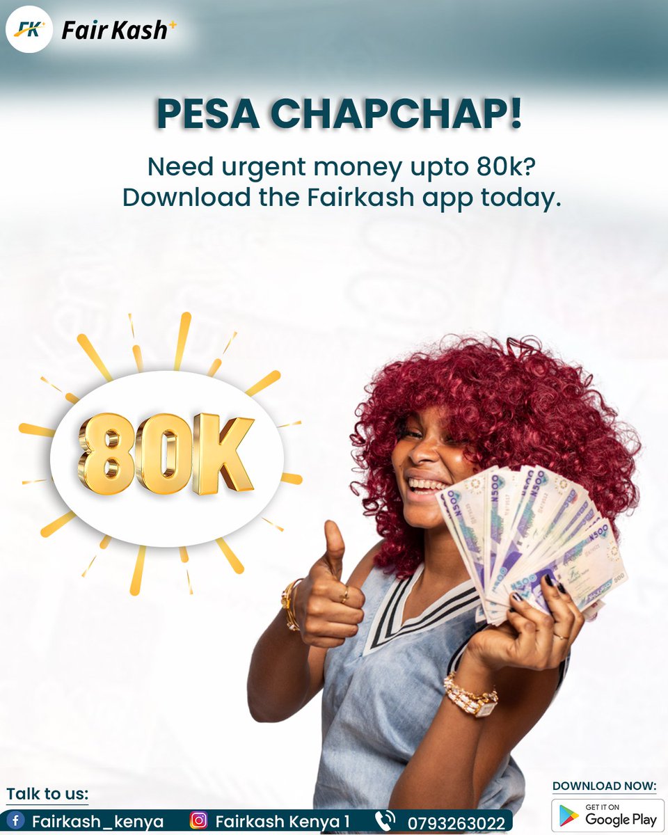 FairKashplus's tweet photo. Fairkash, Pesa mfukoni kila time. Usikwame tena.

Ndindi Nyoro Njeri Maina Gacheri Butita Aoko Miguna Miguna Tyler Perry Studios Housing Levy Rachel Ruto https://t.co/KhgiPxJYfN