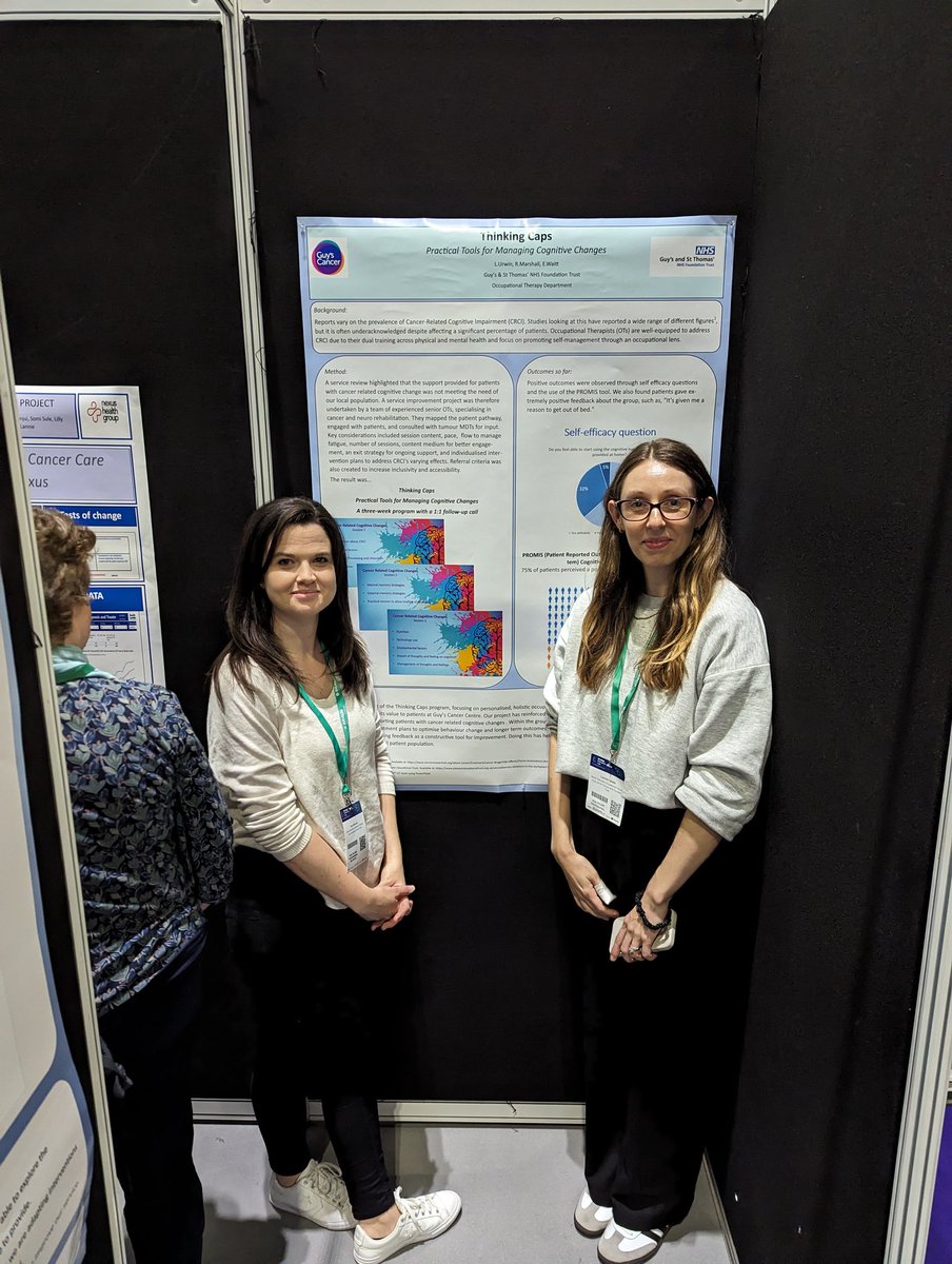 RoseMarshallOT's tweet photo. Presenting the positive outcomes from our cancer related cognitive impairment rehab group @GSTTnhs @oncology_care #OPC24 @Lauren67502173 https://t.co/iaA6NSiC1p