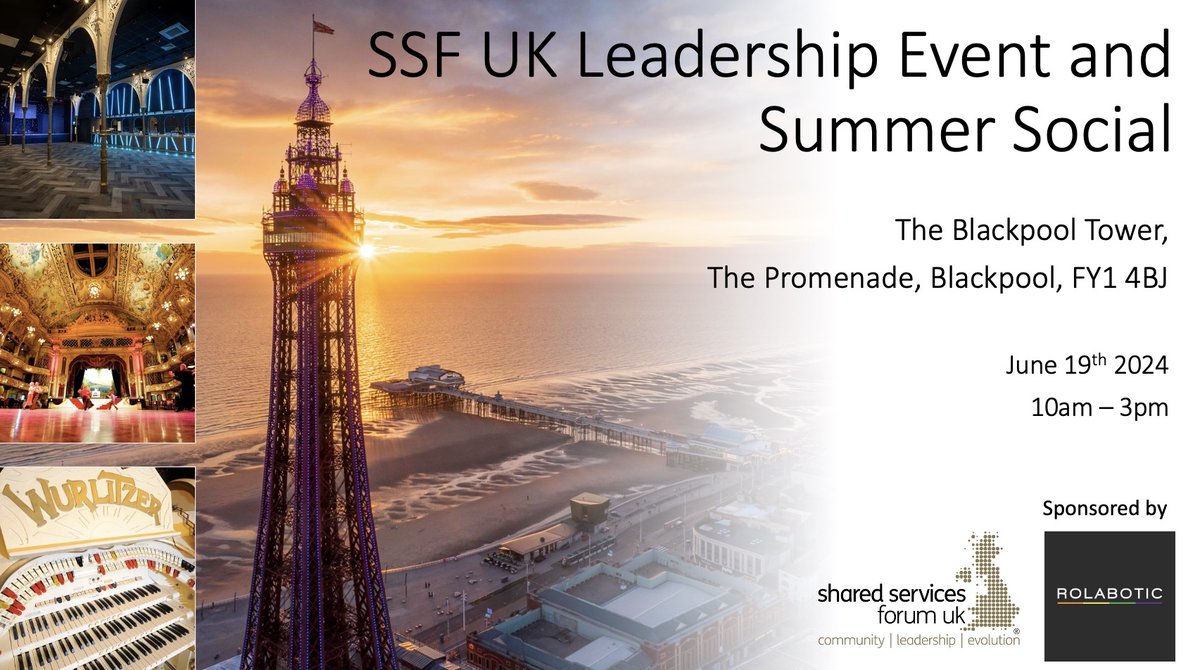 ssforumuk's tweet photo. Only 4 weeks to go until our SSF UK Leadership Event and 'Strictly' Summer Social taking place on June 19th at @TheBplTower. The agenda includes mid morning tea in the Blackpool Tower Ballroom, a LIVE Transformation from @rolabotic, lunch and a trip up to the Tower Eye!! https://t.co/eyx9oaiTwF