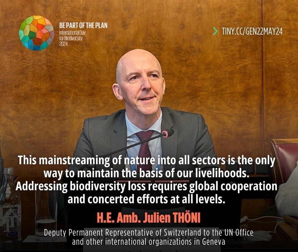 On International #BiodiversityDay, we celebrate the power of joint stakeholders’ action in preserving our planet’s rich diversity. Highlighting #Geneva ’s role in implementing the #Biodiversity Plan, every step counts towards harmony with #nature #LocalActionGlobalImpact