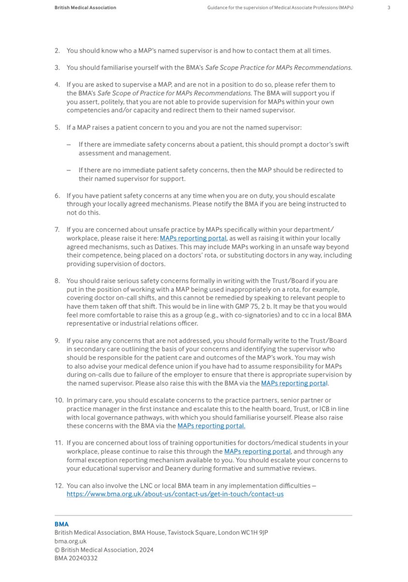 The follow-up to @TheBMA’s Scope of Practice Document for MAPs has been released: Guidance for the Supervision of MAPs.

Excellent recommendations and some that should have been introduced as official policy a long time ago - but better late than never.

bma.org.uk/supervisionofm…