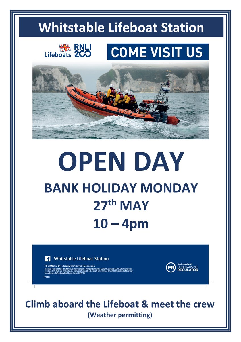 Its a busy weekend at Whitstable RNLI with our Mayday walk to Herne Bay (and back) on Sunday morning at 9.30 and our Open Day on Bank Holiday Monday at 10.00.