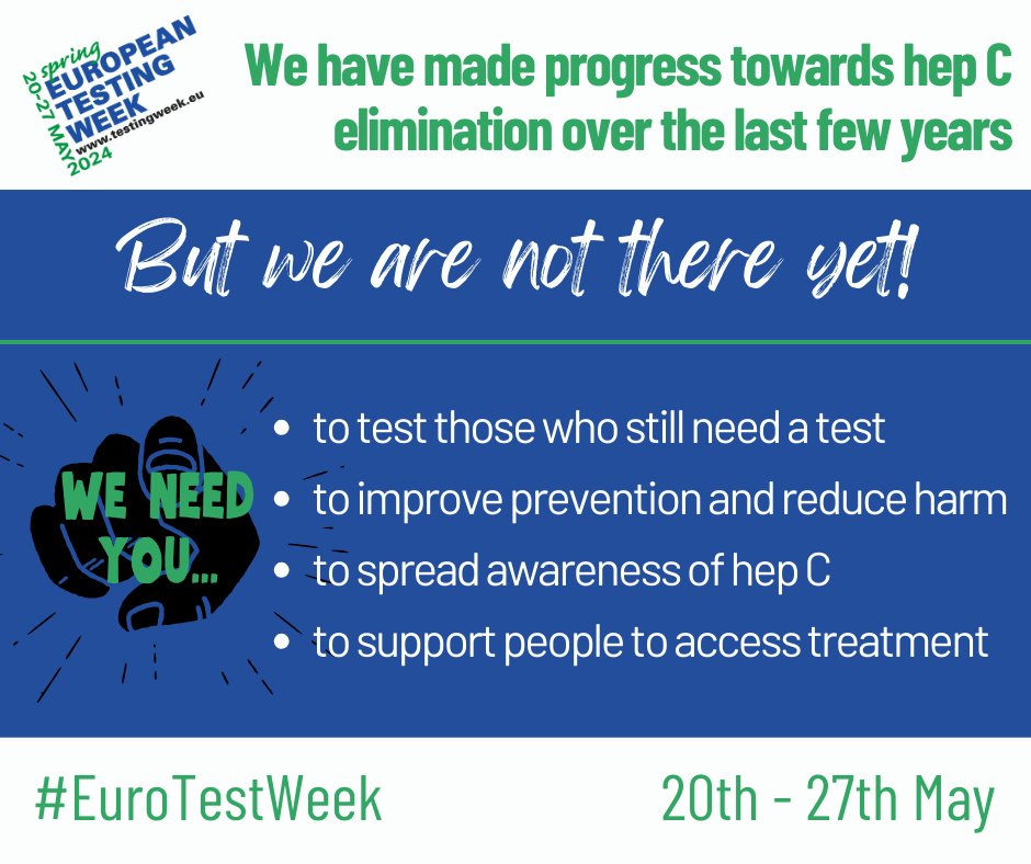 Together, we still have work to do on our mission to eliminate hep C. Play your part and help us micro-eliminate! #HepCULater #EuroTestWeek
