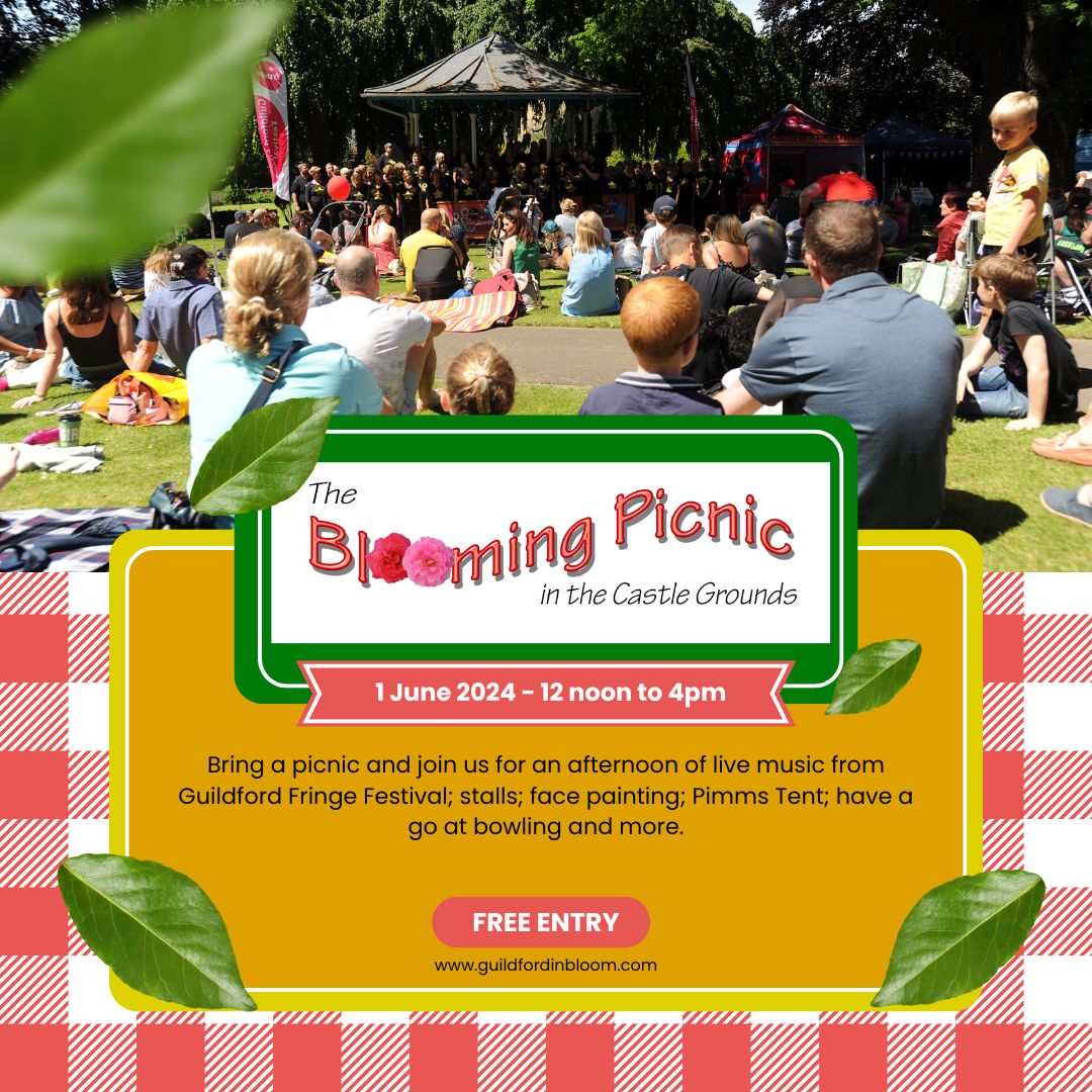 It's the Chelsea Flower Show this week but we're looking forward to @GuildfordnBloom's Blooming Picnic in the Castle Grounds next week! We'll be there on Saturday 1st June with Pimm's and strawberries and cream! The event is FREE - full details here: guildfordinbloom.com/picnic-in-the-…