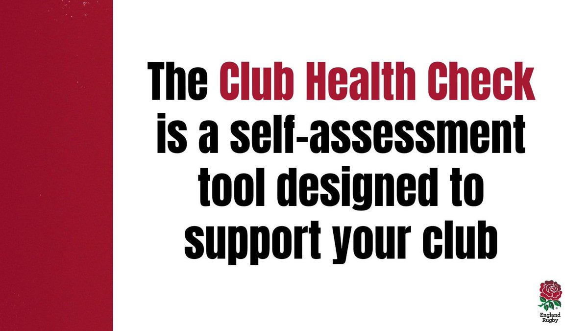 RFUNorthClubSup's tweet photo. The Club Health Check is a self-assessment tool designed to support your club.  

Further details below ⬇️ 

https://t.co/p3HmI8zBtc https://t.co/3mrImWgMWQ