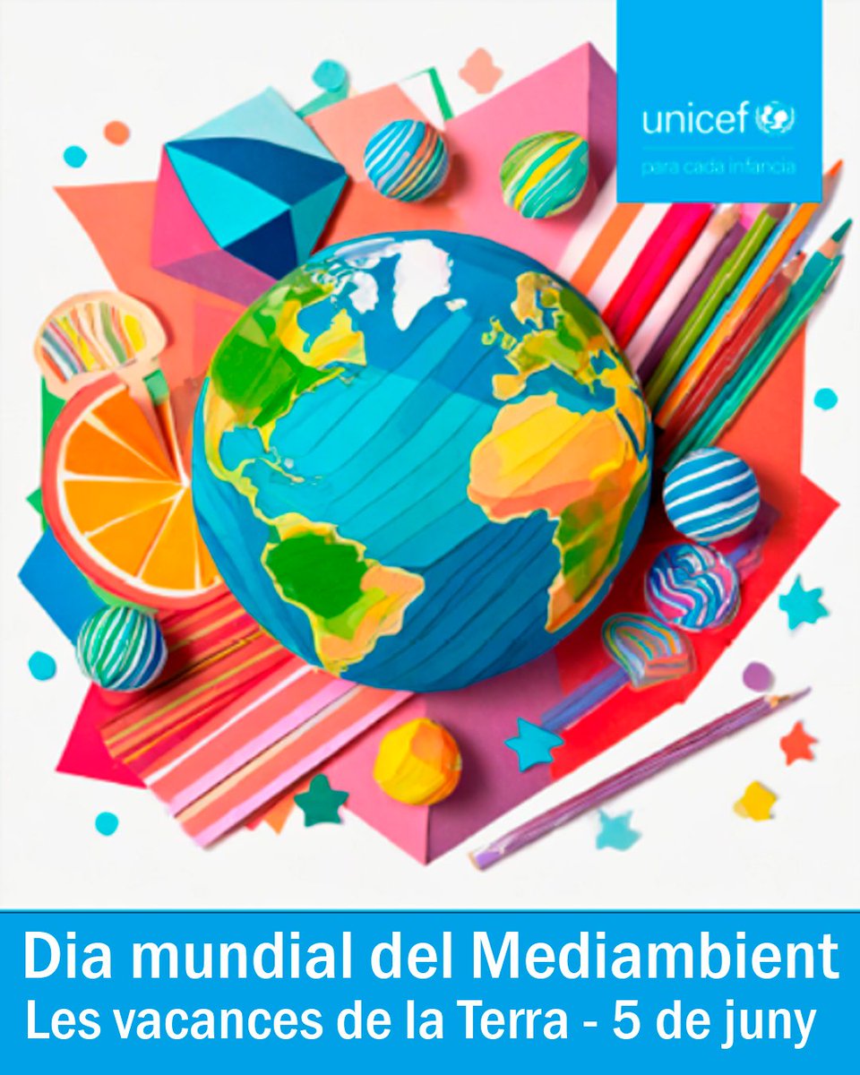 Per commemorar el #DiaMundialDelMediAmbient, #UNICEF proposa tot un seguit d'activitats com ara 'Les vacances de la Terra', per tancar el curs escolar amb una reflexió sobre el món on volem viure. 📅 5 de juny 🔗 ow.ly/q5Vf50RHW59 #AlsCentres