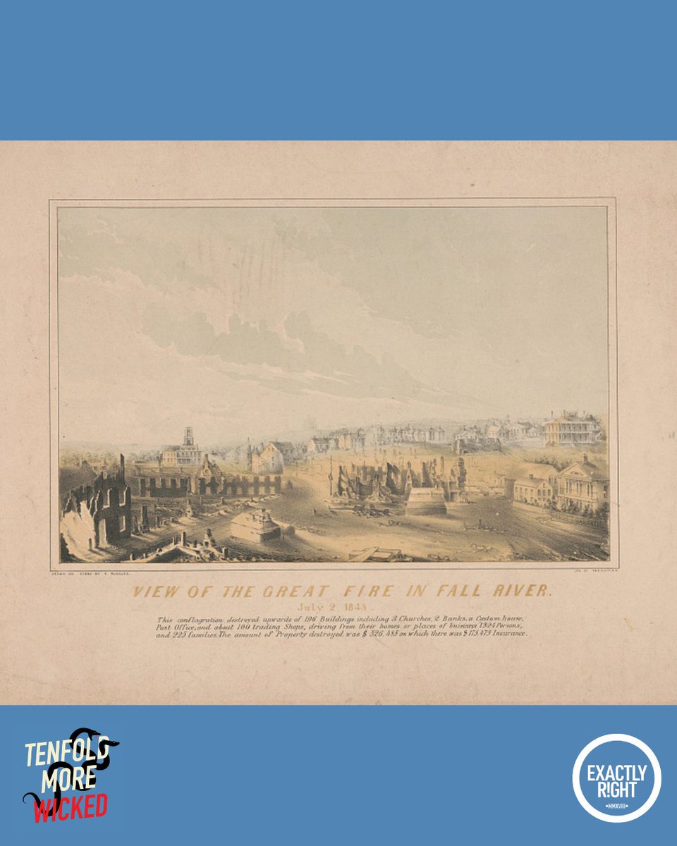Kate Winkler Dawson (@kwinklerdawson) on Twitter photo This week on <a href="/tenfoldmore/">Wicked Words</a> on <a href="/exactlyright/">Exactly Right</a>, the Great Fire of 1843 devastated the city of Fall River, Massachusetts, causing trauma that lasted for generations. And it was reportedly started by two kids. What happened?
(The Great Fire In Fall River (FAY 18 - Alamy) This week on <a href="/tenfoldmore/">Wicked Words</a> on <a href="/exactlyright/">Exactly Right</a>, the Great Fire of 1843 devastated the city of Fall River, Massachusetts, causing trauma that lasted for generations. And it was reportedly started by two kids. What happened?
(The Great Fire In Fall River (FAY 18 - Alamy)