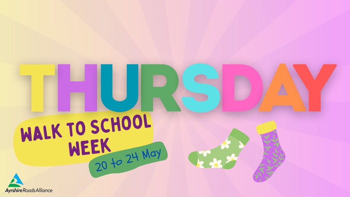 🌟 Thursday's theme: Odd Sock Day! 🧦 Let's celebrate uniqueness with mismatched socks of various lengths! Share a photo with us! 📸🧦 #WalkToSchoolWeek #OddSockDay #activetravel🌟 @EastAyrshire @southayrshire