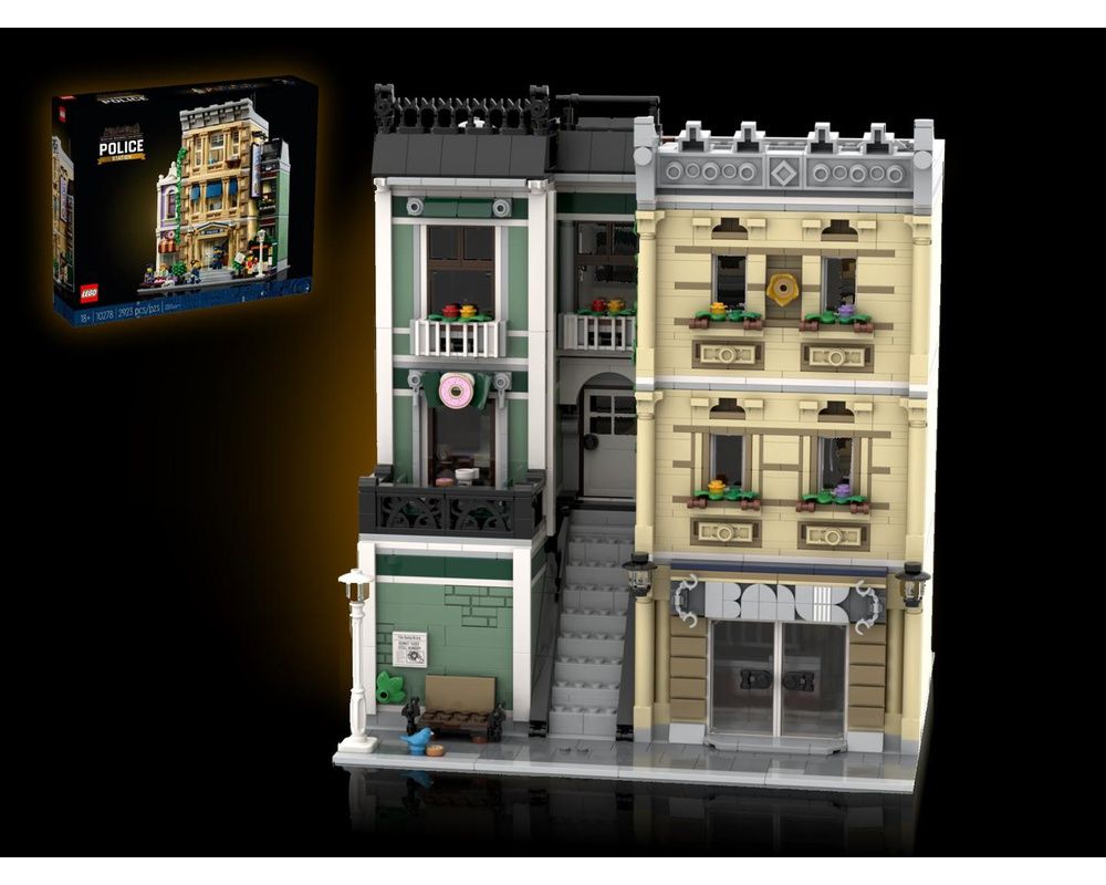 Golden Shell Bank - 10278 Police Station Alternative Build by PL MOCs #LEGO reb.li/m/184264