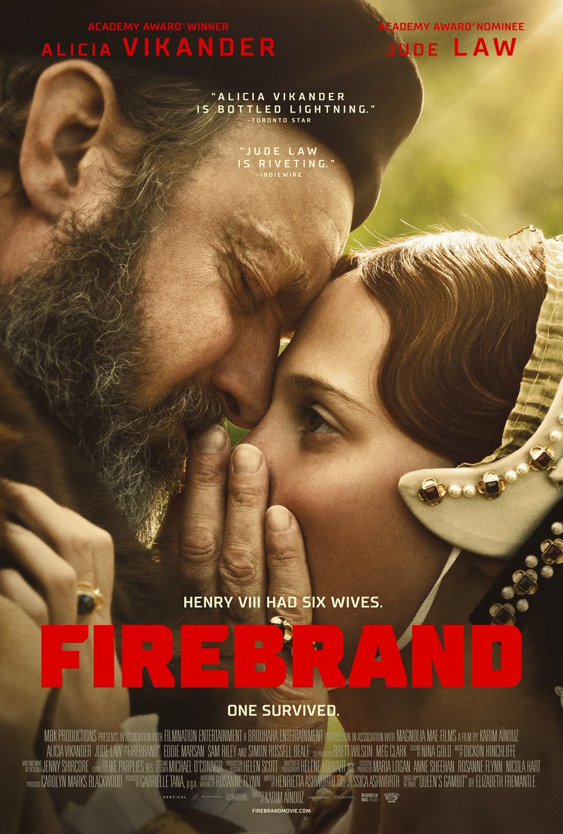 Alicia Vikander and Jude Law are on the poster for Firebrand. Trailer and details here bit.ly/3WTD7CE #Firebrand #AliviaVikander #JudeLaw #HenryVIII #KatherineParr #film