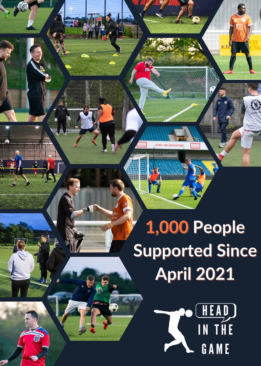 1,000 People Supported by @HITGCIO 
 
We are thrilled to announce that since our inception in April 2021, Head In The Game has successfully supported 1,000 individuals on their journey to better #mentalhealth, improved #mentalfitness and overall #wellbeing. This significant