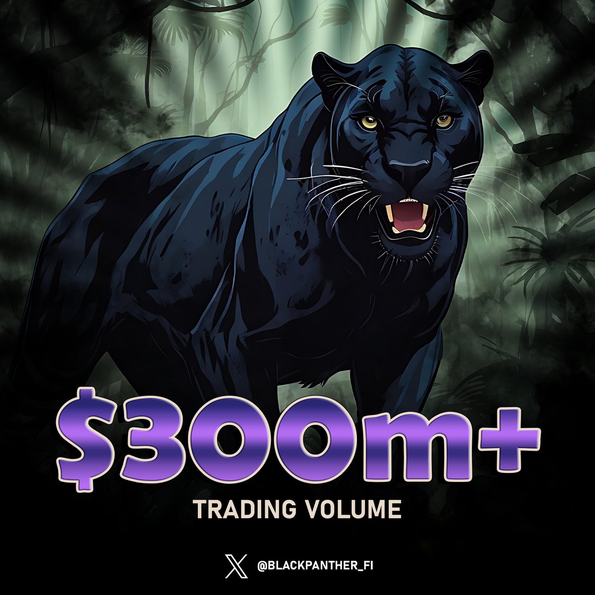 $300,000,000 + Trading volume on @BlackPanther_Fi The project is growing rapidly despite all the difficulties, further more 🚀 Trade now: trade.blackpanther.fi/vault $BLACK $INJ
