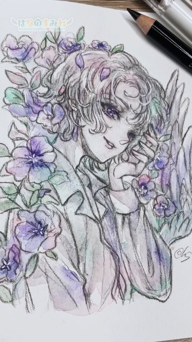 「purple flower smile」 illustration images(Latest)