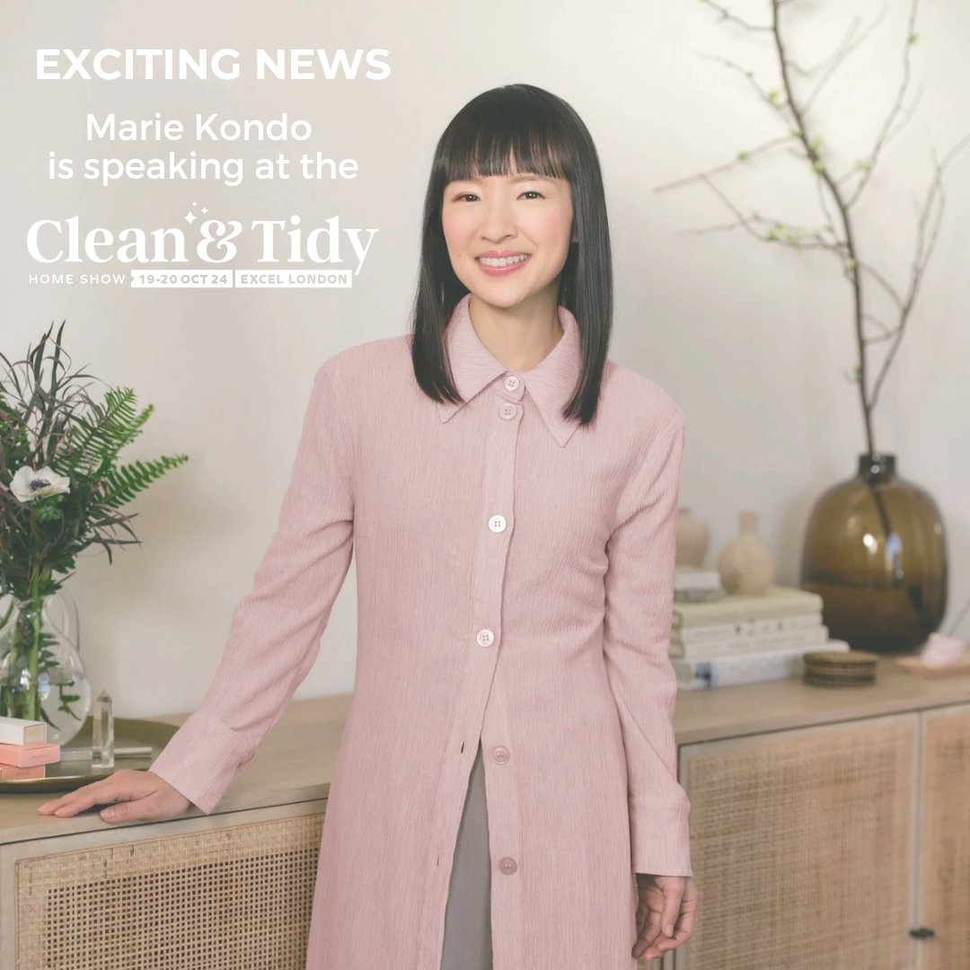 We are delighted to announce that Marie Kondo and Team KonMari will be attending the Clean & Tidy Home Show. Marie Kondo will speak on the Main Stage on day one and KonMari Consultants will also be featured on stage and at the show. @MarieKondo @konmari_co #MarieKondo #KonMari