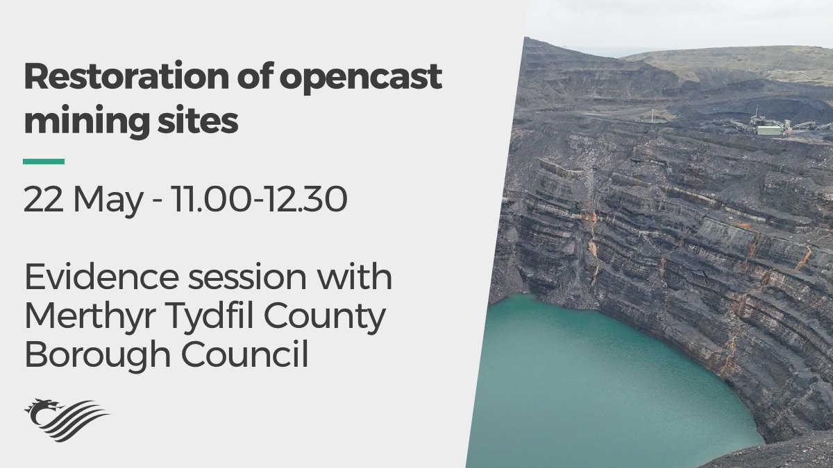 Restoration of opencast mining sites - evidence session with Merthyr Tydfil County Borough Council. Live now on SeneddTV: senedd.tv/Meeting/Live/5…