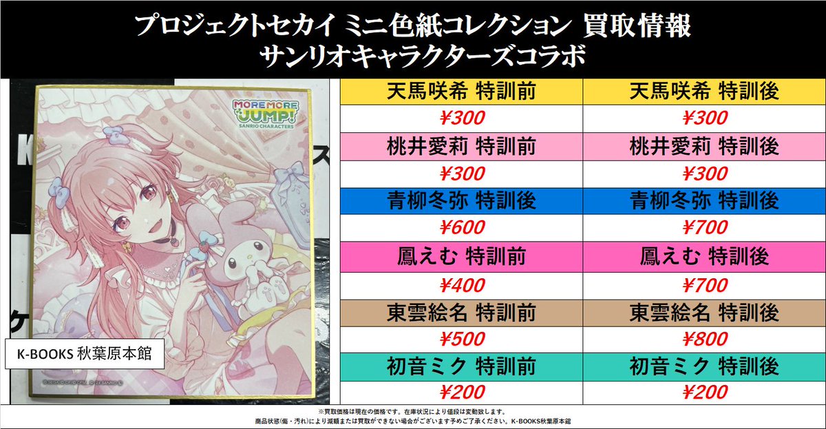 買取情報】 #プロセカ #プロジェクトセカイ サンリオキャラクターズ