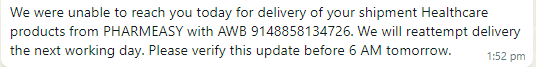 pradeep958's tweet photo. @pharmeasyapp Team,
Extremely disappointed with @PharmEasy's delivery service. Despite being available each time, my order has been canceled for the 3rd consecutive time. The lack of communication and reliability is unacceptable, I expect better service. #PharmEasy #Deliveryissue https://t.co/yOSabu63EA