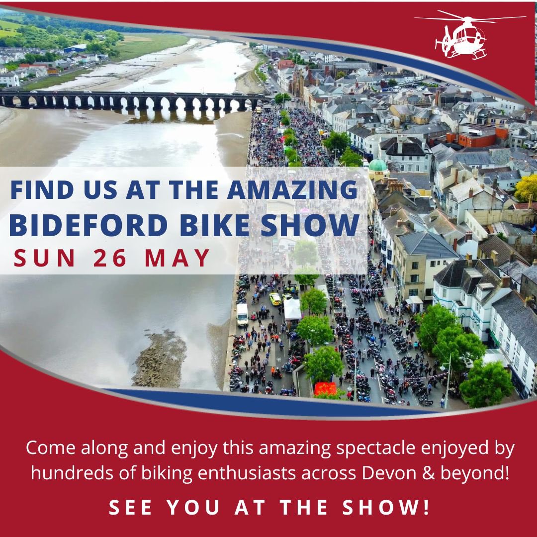 We look forward to seeing those of you attending the Bideford Bike Show on Sunday 26th May!