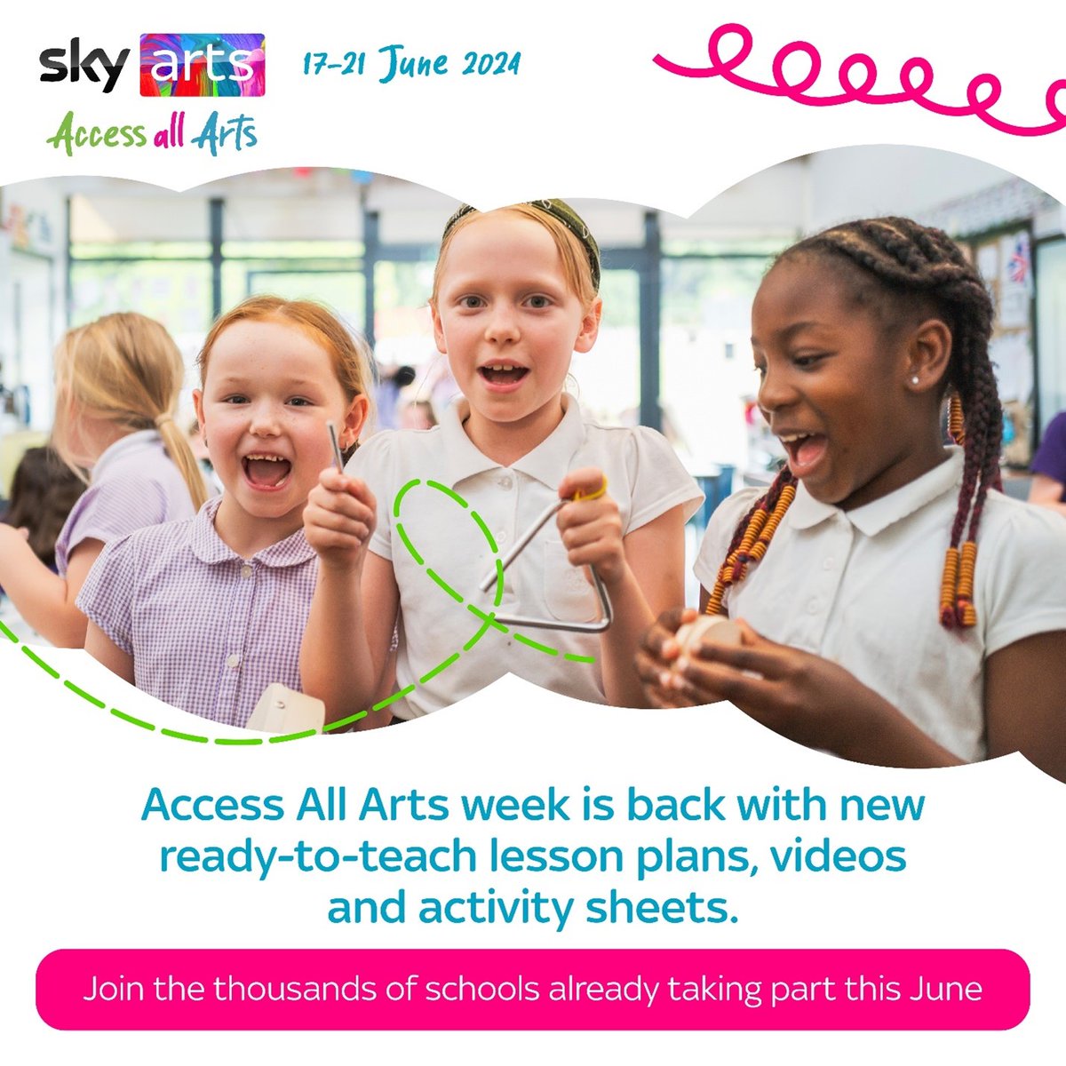 Make the arts accessible to everyone with Sky Access All Arts week 🎨 Explore lessons and activities from well-known artists, musicians, filmmakers and more. Register now to download your free resources and celebrate the arts at your school this 17-21 June #SkyArts #AccessAllArts