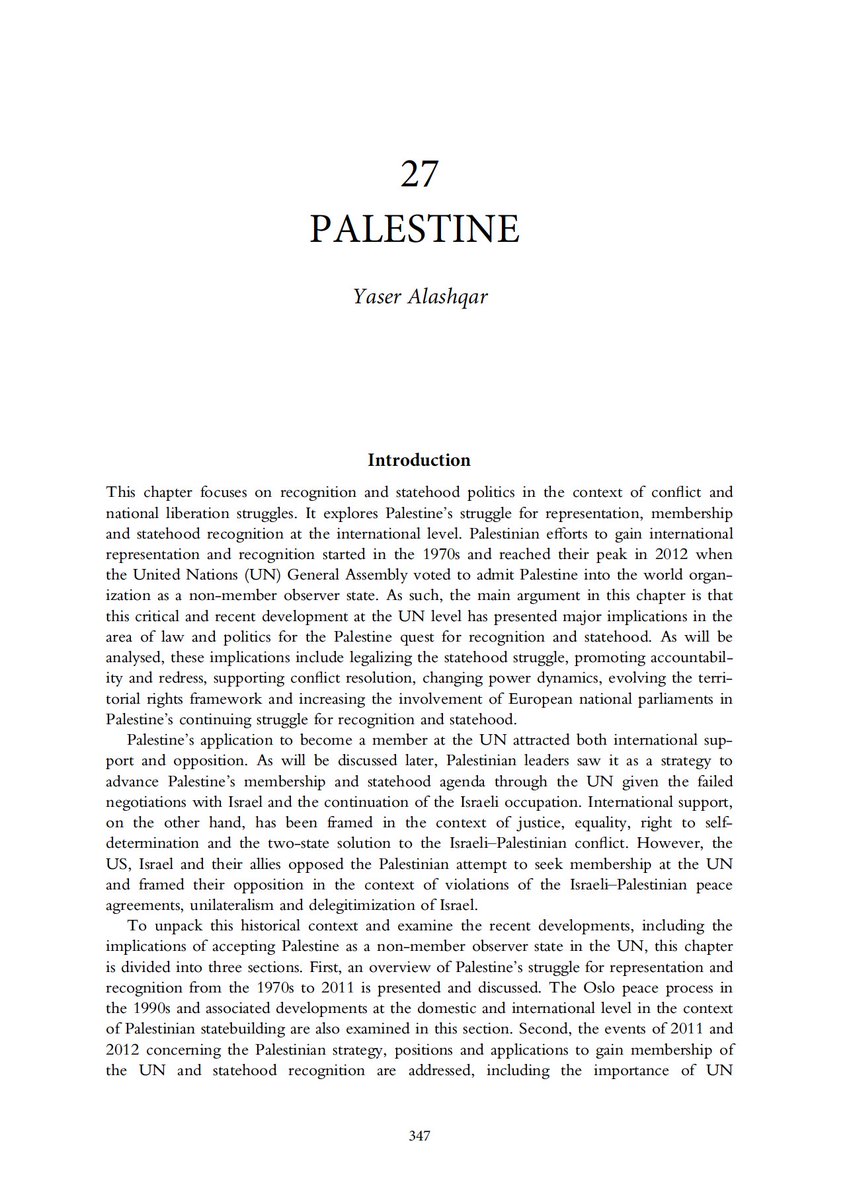 GezimVisoka's tweet image. The today's decision of #Ireland, #Norway &amp;amp; #Spain to recognize the State of Palestine is an important and turning point in promoting the recognition-before-peace paradigm!   

Have a look at this handbook I co-edited, including a chapter on #Palestine.

taylorfrancis.com/books/edit/10.…