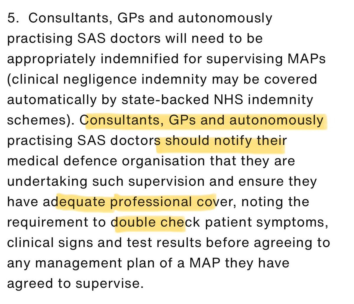 Now this is interesting. I wonder how many GP partners have specifically contacted their indemnity provider, especially the *requirement* for double checking pt symptoms part: