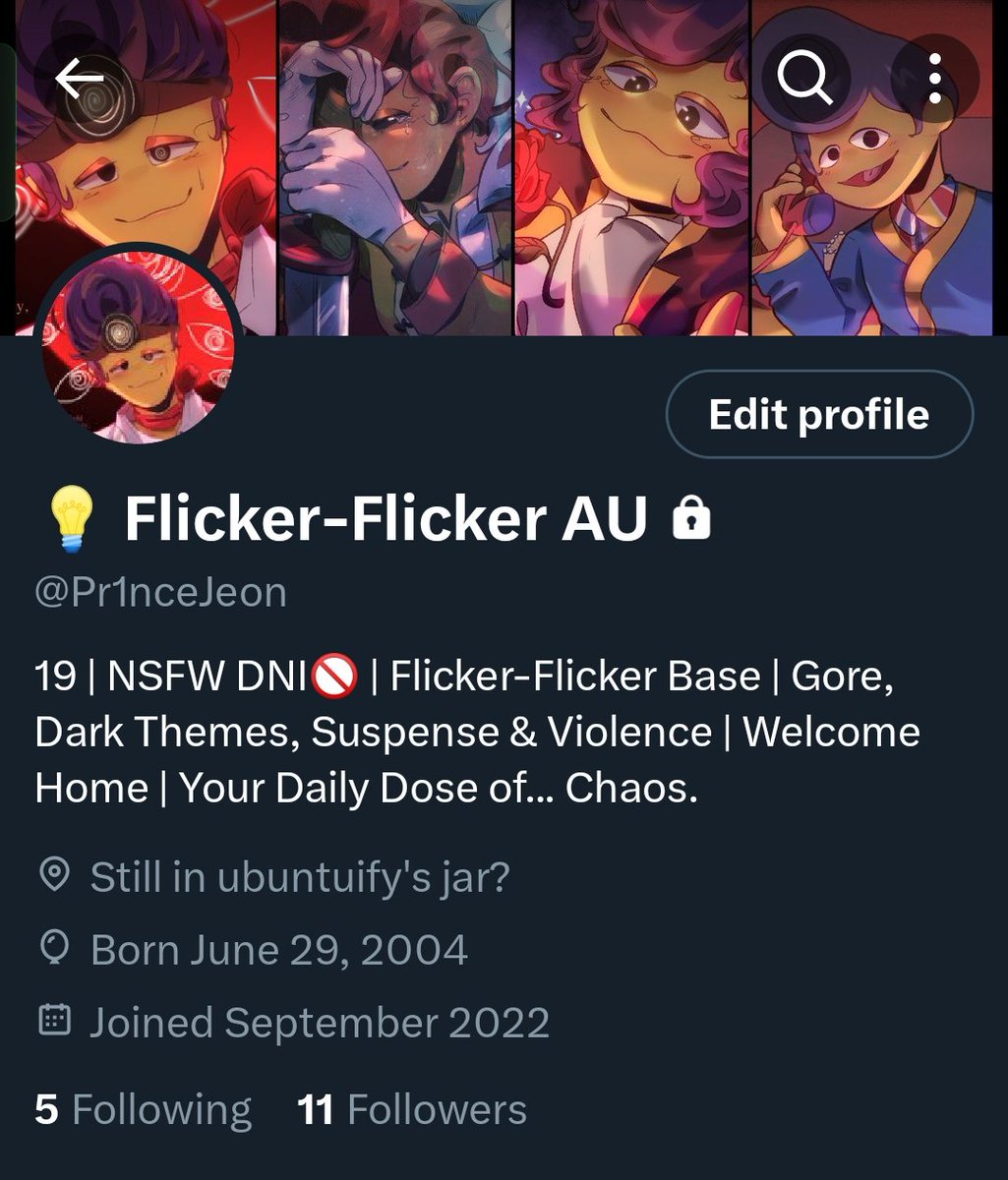 I still have my priv acc for gore/dark themes stuff (NO NSFW)! Although I haven't really posted much there, I was thinking of doing some Medic AU shenanigans there with anatomy and physiology themes...🚑