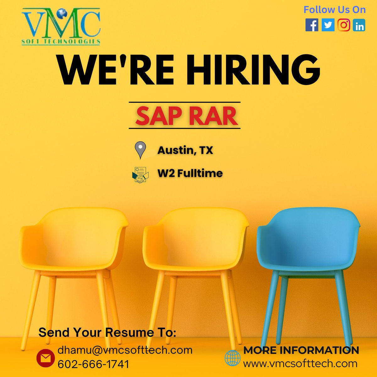 VMC Soft Technologies looking for a SAP RAR in Austin,TX Job Title: SAP RAR Locations: Austin,TX Contract: W2 Full-Time For more details: dhamu@vmcsofttech.com/ 602-666-1741 ...... Apply Now: vmcsofttech.com/careers/ #saptraining #sap #saphana #sapfico #hana #sapmm