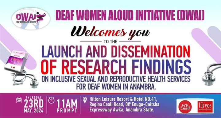 Exciting News from DWAI!!!

We're thrilled to share that our research team has successfully concluded the needs assessment on access to health services for Deaf women and girls in Anambra State State.