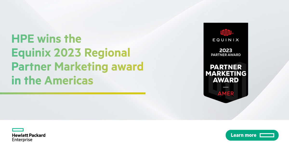 We are glad to share that @HPE has won the Americas Partner Marketing Award at the @Equinix 2023 Global and Regional Partner Awards. This is an honor & a reflection of our commitment towards our ecosystem partners. hpe.to/6018daoW0
#HPEAlliances