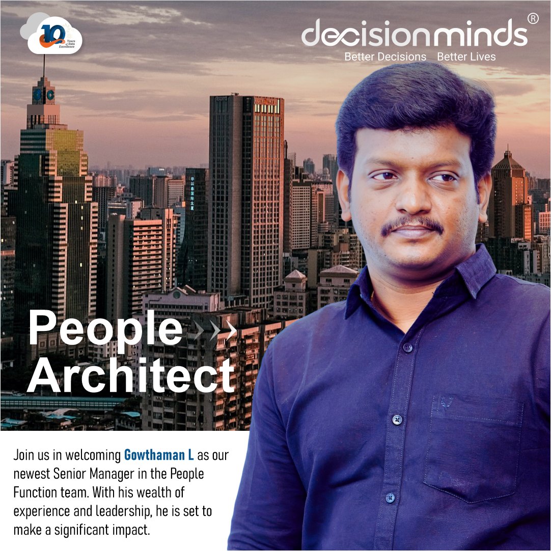 DecisionMinds's tweet photo. 🌟 Welcome Gowthaman to Decision Minds as our People Architect! Excited to have your passion for nurturing talent and fostering growth on our team. Let's embark on this journey together, creating an environment where everyone can thrive! 🎉 #Welcome #decisionminds #newjoiner https://t.co/JTqzN3rTh9