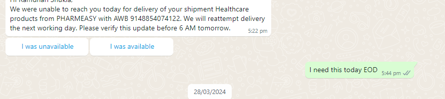 pradeep958's tweet photo. Deeply disappointed with @PharmEasy's delivery service. Due to delays in receiving medication, the patient's condition worsened, necessitating hospital admission costing Rs 75,000 to 1 lakh. This level of negligence is alarming. https://t.co/Rqd9IUOn3j