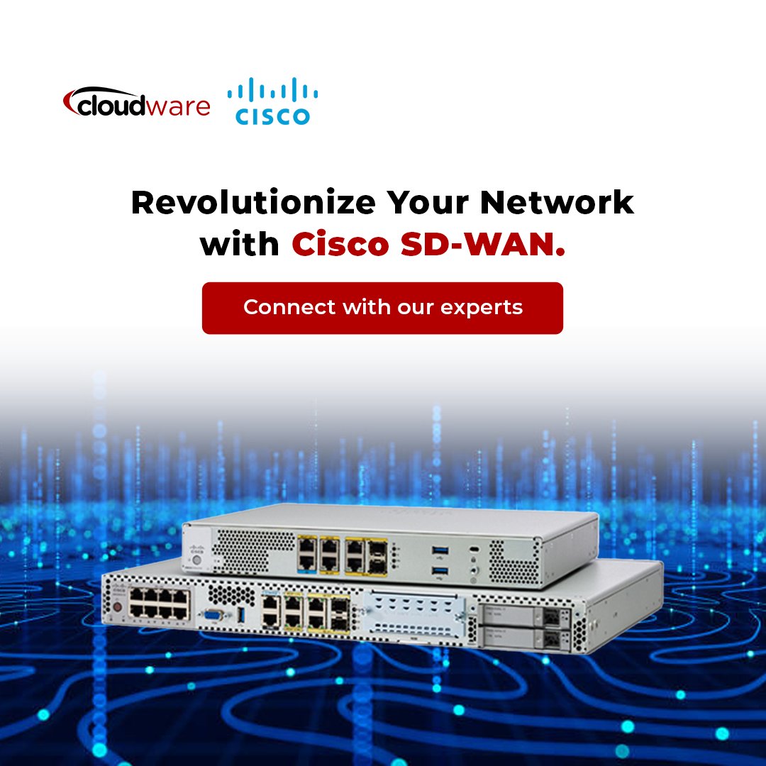 cloudwareafrica's tweet image. Optimize your network performance with Cisco SD-WAN. Gain unparalleled visibility and control over your WAN, reduce costs, and improve security. 

Transform your network management with us at ow.ly/sj5M50RQy8G

#CiscoSDWAN #NetworkPerformance
